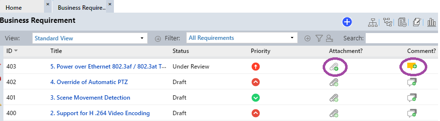ALM View Attachments / Comments