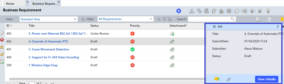 ALM View Items through a Preview Window
