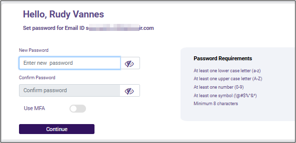 Setting login password
