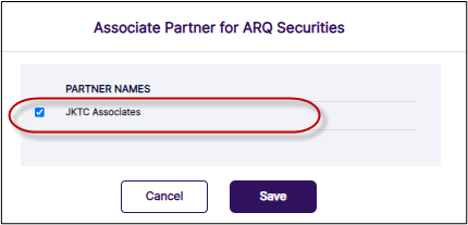 Associate Partner view