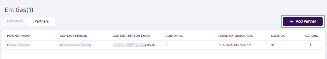 + Add Partner button