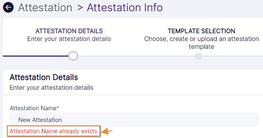 Unique attestation name required tooltip