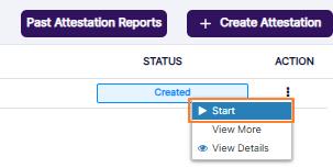 Expanded row context menu Start
