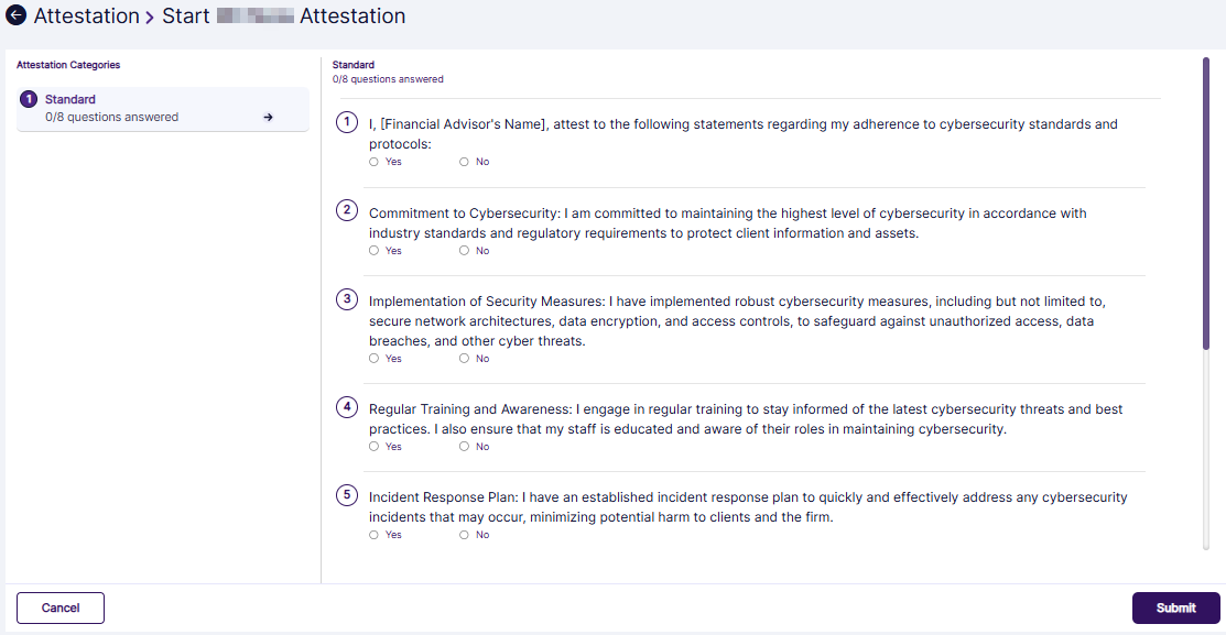 Attestation Info view