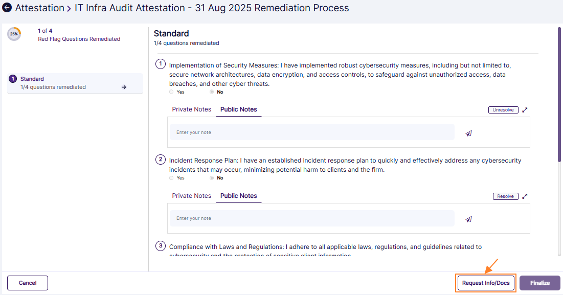 Request Info/Docs button