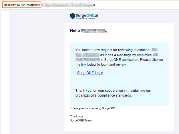 Triggered email to provide additional information