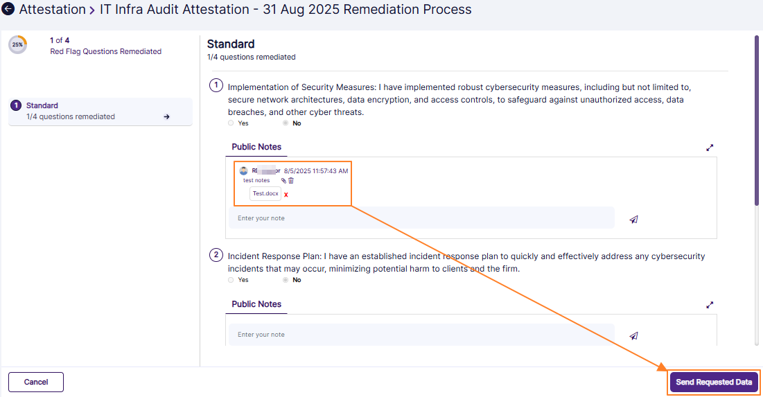 Sending Public Note, attachment as requested data for attestation remediation
