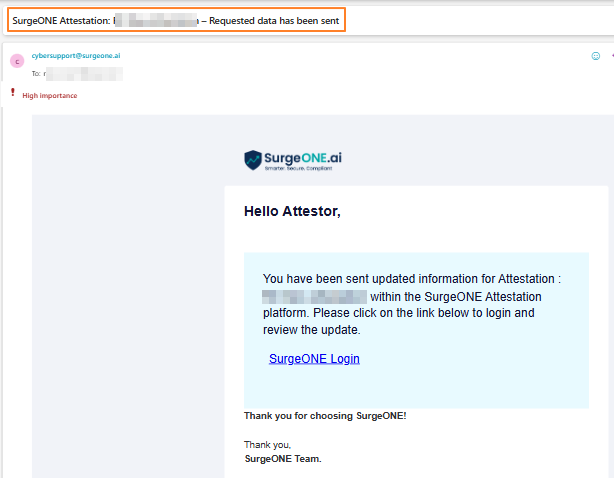 Triggered email about forwarded remediation info