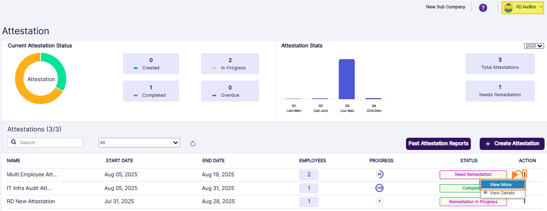 View More menu option