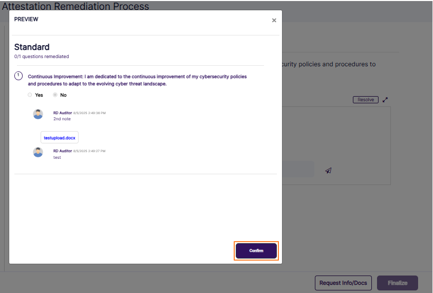 PREVIEW dialog box view