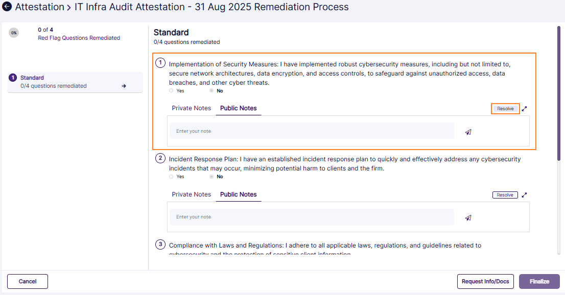 Resolving a flagged response