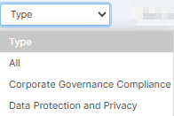 Category selection dropdown options