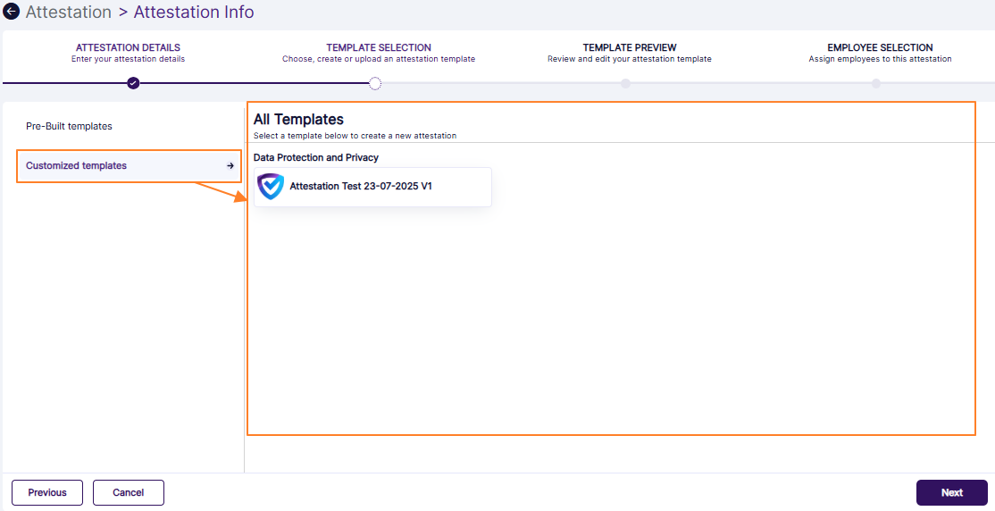 Customized templates