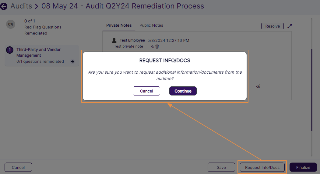 Requesting for additional information or documentation