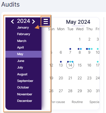 Expanded calendar view