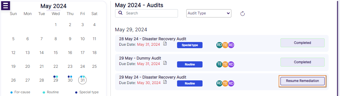 Resume Remediation button