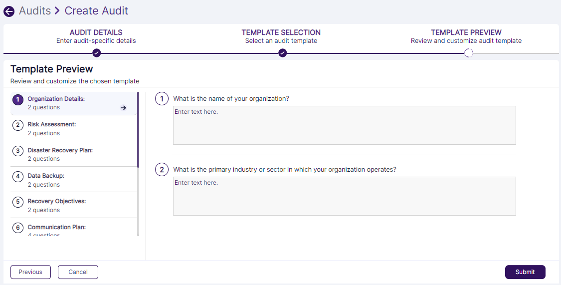 Selected Template Preview