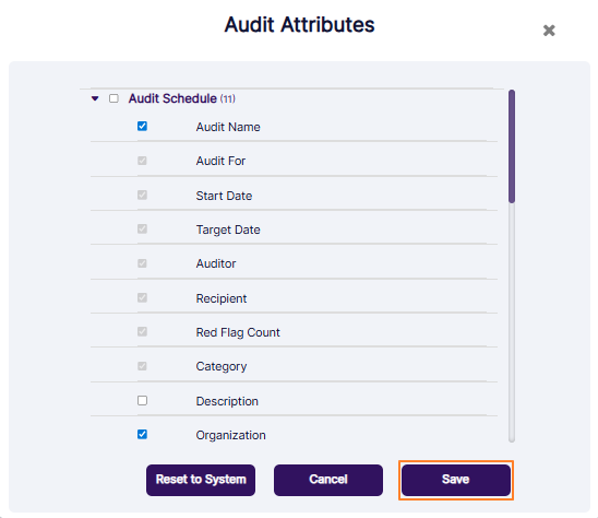 Saving the column checkbox selections