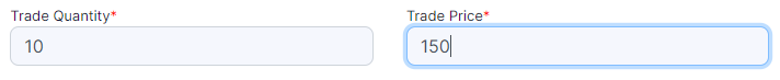 Trade Quantity and Trade Price field