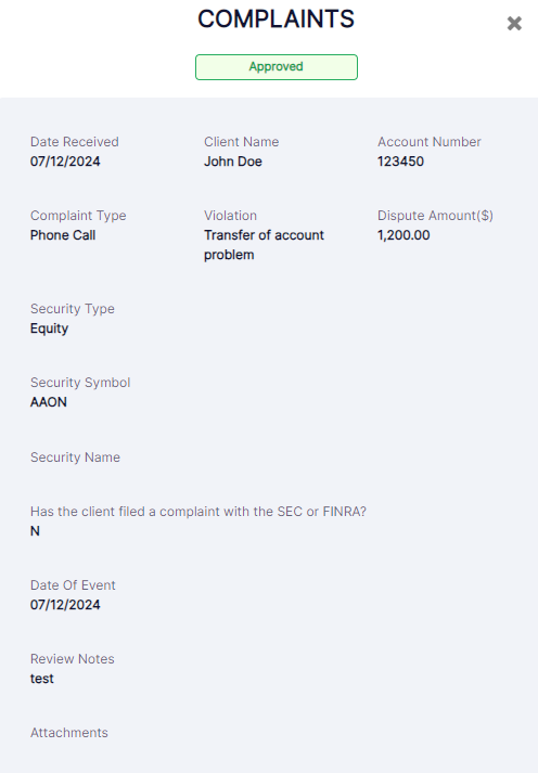 Dialog box loads after clicking on View More context menu option