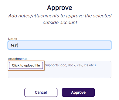Attachment upload button
