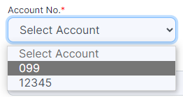 Added account numbers visible on expanded dropdown