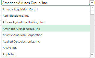 Options of SecurityName column load based on the SecurityType selection