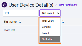 Status selection dropdown filter options
