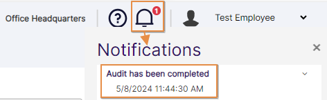 One notification visible in the notification panel