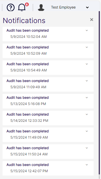 Multiple notifications stacked up on the notification panel