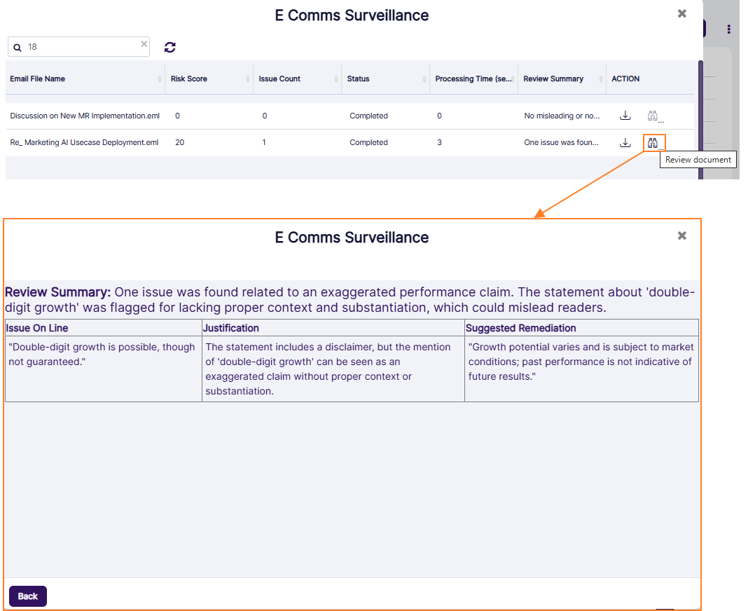 Inactive icon for viewing AI assessment feedback