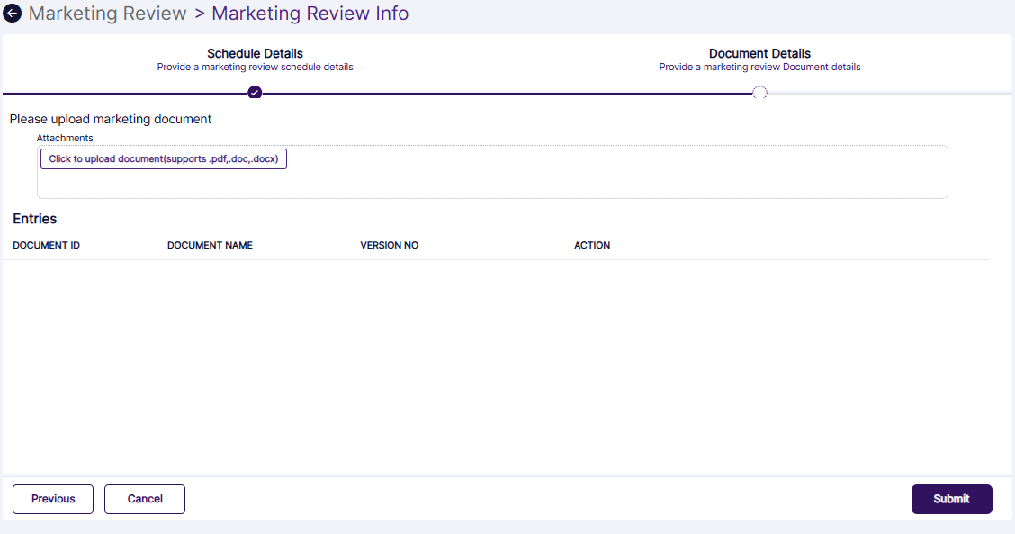 Document Details tab view
