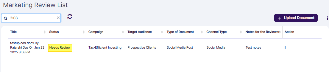 Status update after AI review