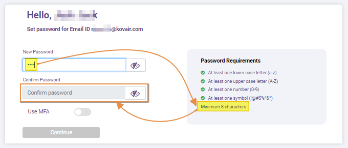 Confirm Password field disabled