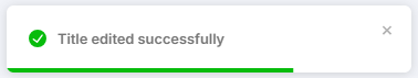 Edit success toast notification