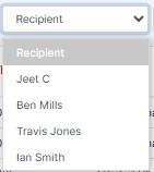 Recipient dropdown