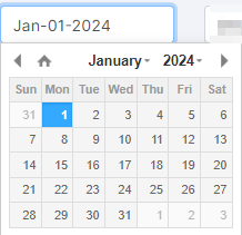 Start date calendar selection