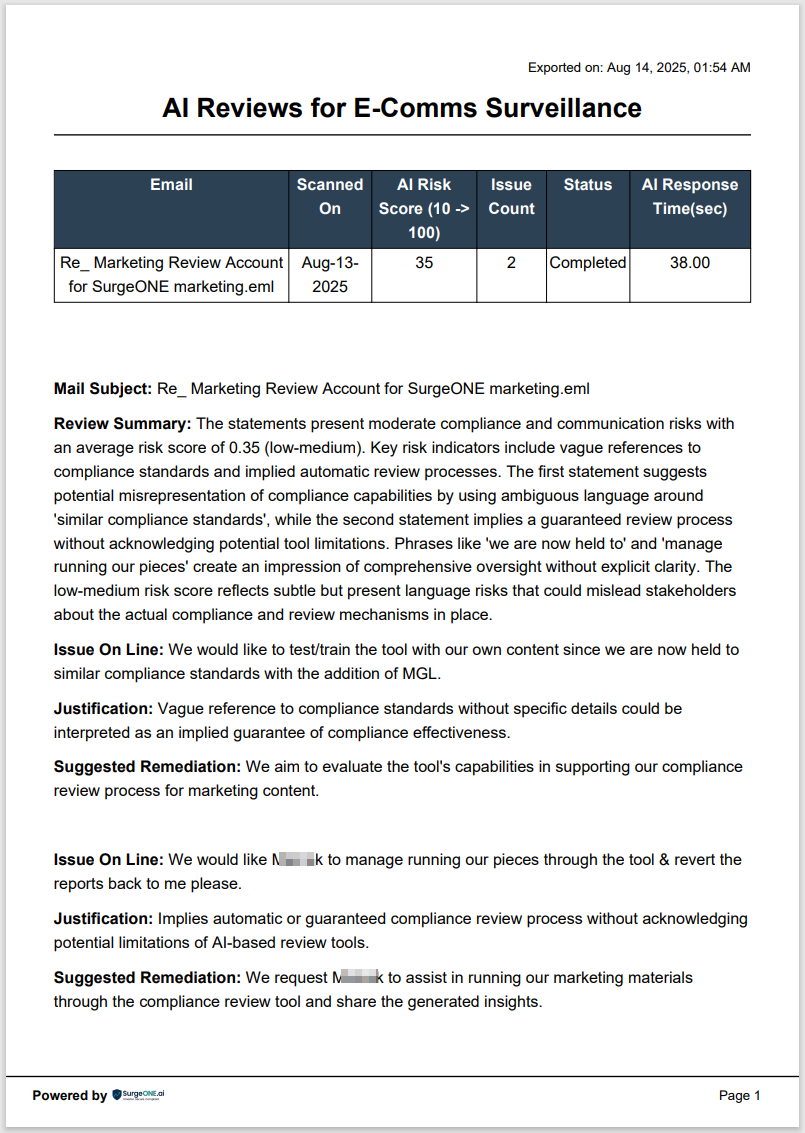 View of the contents of the downloaded file