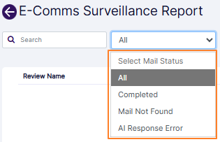 Status selection dropdown filter