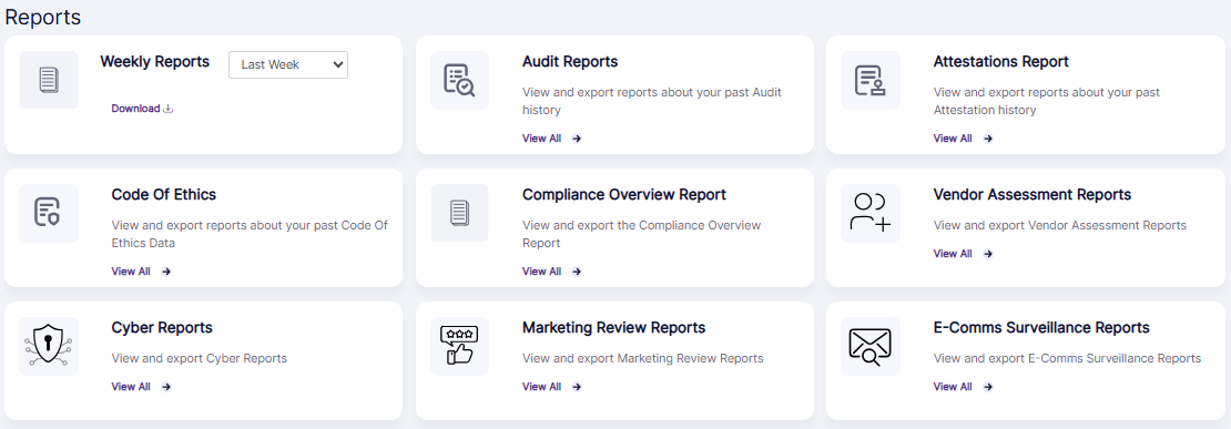Reports page