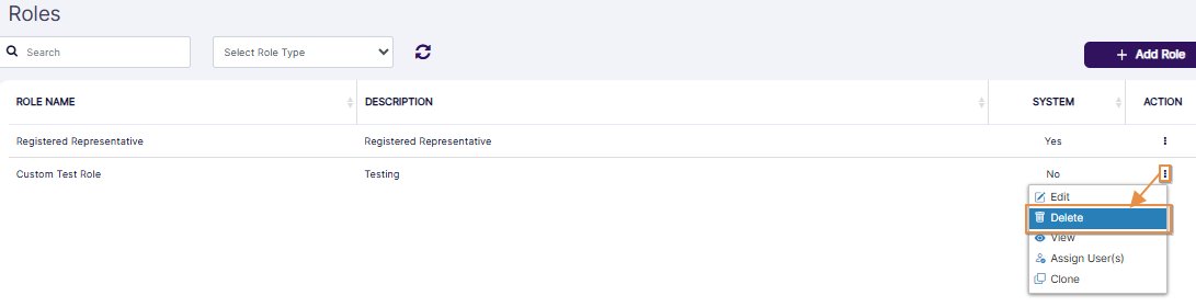 Enabled Delete menu option