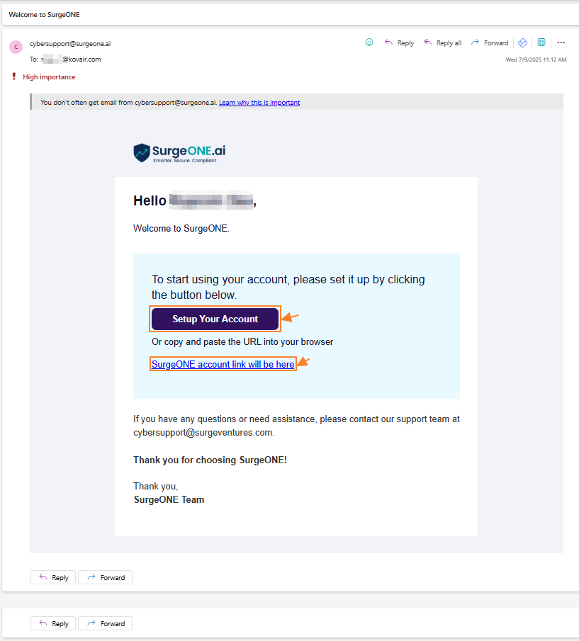 SurgeONE.ai Invitation Email