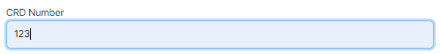 Entering applicable CRD number value