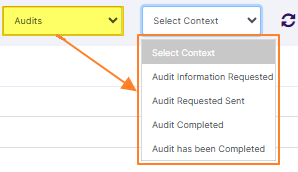 Select Context options load depending on entity selection done