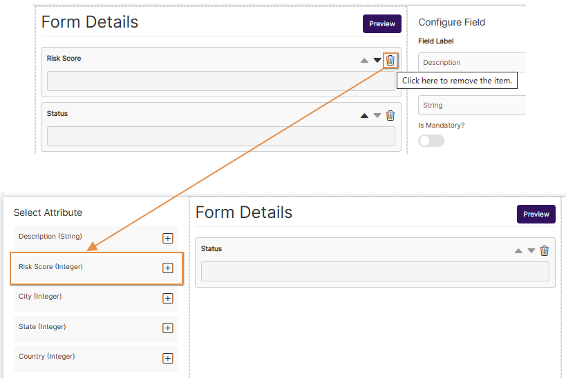 Removing an included attribute from the Form