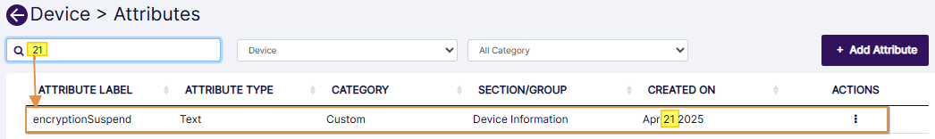 Search operation executed on other columns data
