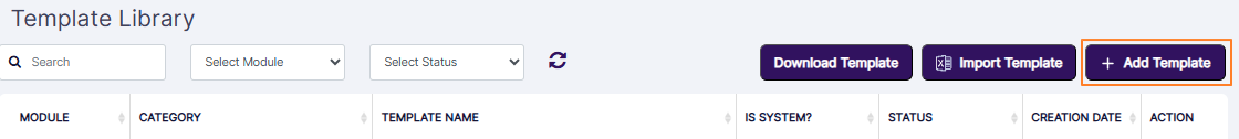 + Add Template button