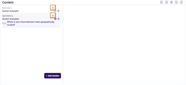 Expand or collapse a Section with Questions