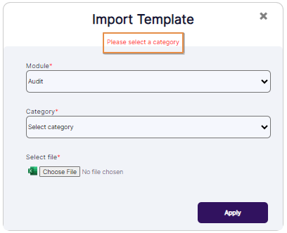 Tooltip prompted when Category is not selected