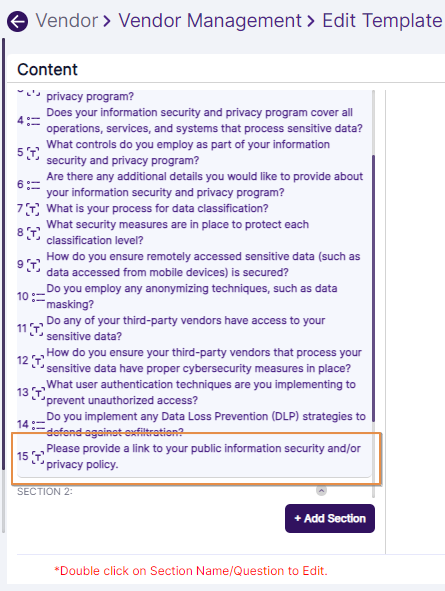 Indentation of the question gets removed as it gets listed at the bottom of the Content section